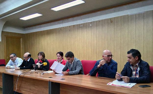 Los sindicatos han comparecido en rueda de prensa/PCR