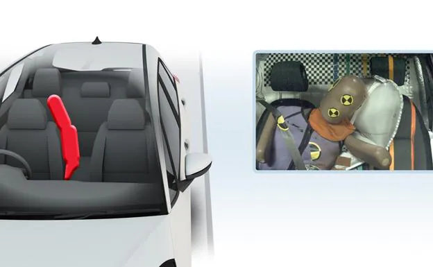 El nuevo airbag central delantero reduce el riesgo de lesiones en la cabeza y el pecho en caso de impacto lateral.